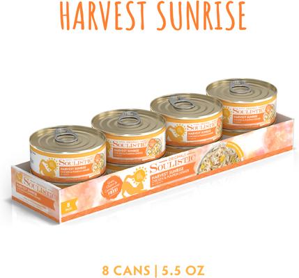 Show full view: Soulistic Originals Harvest Sunrise Chicken & Pumpkin Dinner in Gravy Wet Cat Food, 5.5-oz can, case of 8 slide 3 of 11