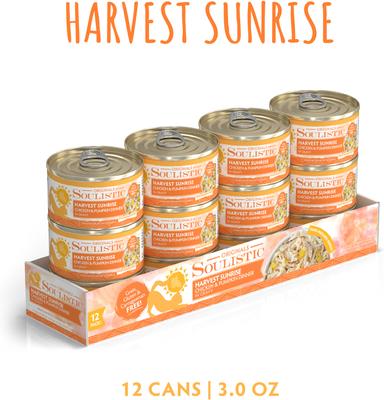 Show full view: Soulistic Originals Harvest Sunrise Chicken & Pumpkin Dinner in Gravy Wet Cat Food, 3-oz can, case of 12 slide 3 of 11