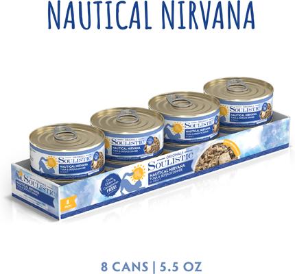 Show full view: Soulistic Originals Nautical Nirvana Tuna & Skipjack Dinner in Gravy Wet Cat Food, 5.5-oz can, case of 8 slide 3 of 11