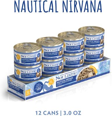 Show full view: Soulistic Originals Nautical Nirvana Tuna & Skipjack Dinner in Gravy Wet Cat Food, 3-oz can, case of 12 slide 3 of 11