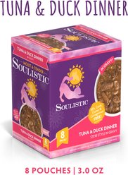 Soulistic Moist & Tender Tuna & Duck Dinner in Gravy Wet Cat Food, 3-oz pouch, case of 8 slide 2 of 9