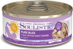 Soulistic Originals Pure Bliss Tuna Whole Meat Dinner in Gravy Wet Cat Food, 5.5-oz can, case of 8