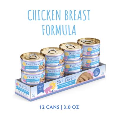 Show full view: Soulistic Kitten Chicken Breast Formula in Hydrating Purée Wet Cat Food, 3-oz can, case of 12 slide 3 of 11