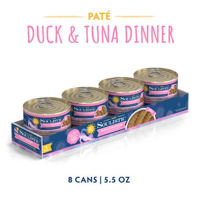 Show full view: Soulistic Paté Duck & Tuna Dinner in a Hydrating Purée Wet Cat Food, 5.5-oz can, case of 8 slide 3 of 11