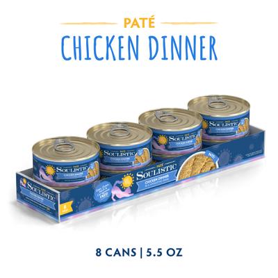 Show full view: Soulistic Paté Chicken Dinner in a Hydrating Purée Wet Cat Food, 5.5-oz can, case of 8 slide 3 of 11