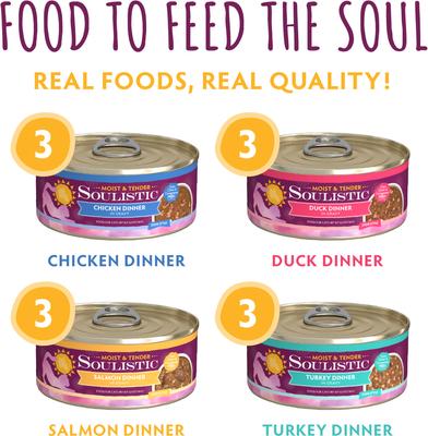Show full view: Soulistic Moist & Tender Mystic Menu Variety Pack Wet Cat Food, 5.5-oz can, case of 8 slide 4 of 12