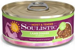 Soulistic Moist & Tender Lamb Dinner in Gravy Wet Cat Food, 5.5-oz can, case of 8
