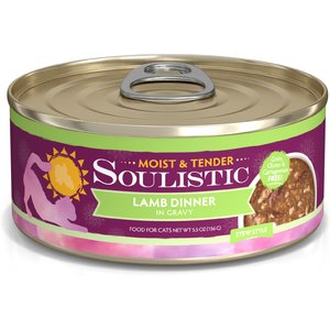 Soulistic Moist & Tender Lamb Dinner in Gravy Wet Cat Food, 5.5-oz can, case of 8