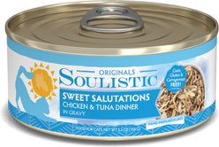 Soulistic Originals Sweet Salutations Chicken & Tuna Dinner in Gravy Wet Cat Food, 5.5-oz can, case of 8