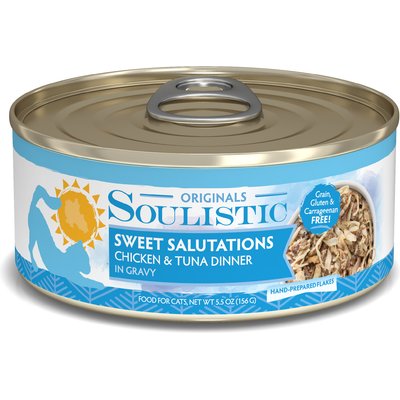 Soulistic Soulistic Originals Sweet Salutations Chicken & Tuna Dinner in Gravy Wet Cat Food, 5.5-oz can, case of 8