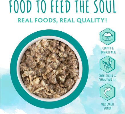 Show full view: Soulistic Originals Seaside Serenity Salmon & Tuna Dinner in Gravy Wet Cat Food, 3-oz can, case of 12 slide 4 of 11