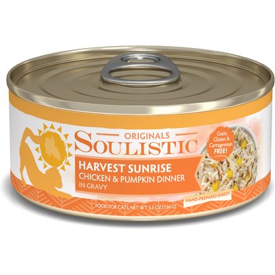 Soulistic Soulistic Originals Harvest Sunrise Chicken & Pumpkin Dinner in Gravy Wet Cat Food, 5.5-oz can, case of 8