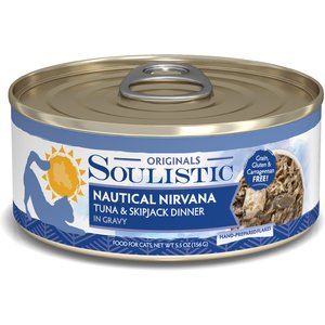 Soulistic Originals Nautical Nirvana Tuna & Skipjack Dinner in Gravy Wet Cat Food, 5.5-oz can, case of 8