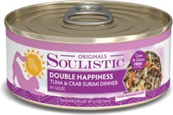 Soulistic Originals Double Happiness Tuna & Crab Surimi Dinner in Gelée Wet Cat Food, 5.5-oz can, case of 8
