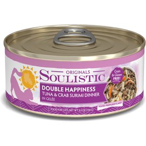 Soulistic Originals Double Happiness Tuna & Crab Surimi Dinner in Gelée Wet Cat Food, 5.5-oz can, case of 8