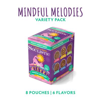 Show full view: Soulistic Moist & Tender Mindful Melodies Variety Pack Wet Cat Food, 3-oz pouch, case of 8 slide 3 of 12