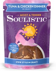 Soulistic Moist & Tender Tuna & Chicken Dinner in Gravy Wet Cat Food, 3-oz pouch, case of 8
