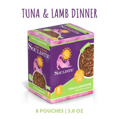 Show full view: Soulistic Moist & Tender Tuna & Lamb Dinner in Gravy Wet Cat Food, 3-oz pouch, case of 8 slide 3 of 12