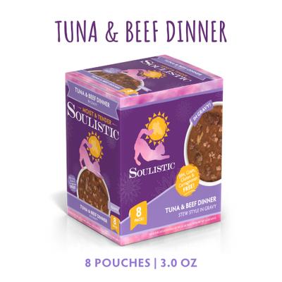Show full view: Soulistic Moist & Tender Tuna & Beef Dinner in Gravy Wet Cat Food, 3-oz pouch, case of 8 slide 3 of 12