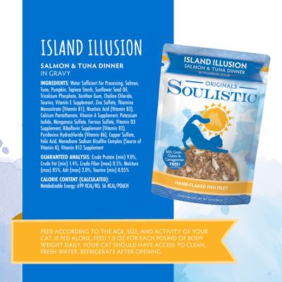 Show full view: Soulistic Originals Island Illusion Salmon & Tuna Dinner in Pumpkin Soup Wet Cat Food, 3-oz pouch, case of 8 slide 6 of 12
