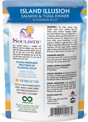 Show full view: Soulistic Originals Island Illusion Salmon & Tuna Dinner in Pumpkin Soup Wet Cat Food, 3-oz pouch, case of 8 slide 4 of 12