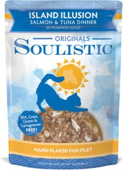 Soulistic Originals Island Illusion Salmon & Tuna Dinner in Pumpkin Soup Wet Cat Food, 3-oz pouch, case of 8