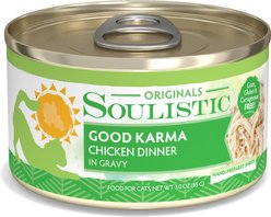 Soulistic Originals Good Karma Chicken Dinner in Gravy Wet Cat Food, 3-oz can, case of 12