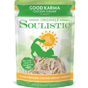 Soulistic Originals Good Karma Chicken Dinner in Gravy Wet Cat Food, 3-oz pouch, case of 8