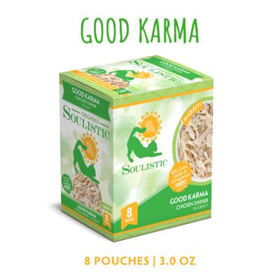 Show full view: Soulistic Originals Good Karma Chicken Dinner in Gravy Wet Cat Food, 3-oz pouch, case of 8 slide 3 of 12