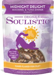 Soulistic Originals Midnight Delight Mackerel & Tuna Dinner in Gravy Wet Cat Food, 3-oz pouch, case of 8