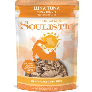 Soulistic Originals Luna Tuna Tuna Dinner in Pumpkin Soup Wet Cat Food, 3-oz pouch, case of 8
