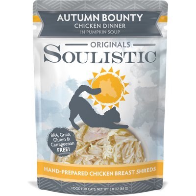 Soulistic Soulistic Originals Autumn Bounty Chicken Dinner in Pumpkin Soup Wet Cat Food, 3-oz pouch, case of 8