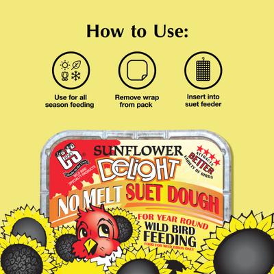 Show full view: C&S Sunflower Delight No Melt Suet Dough Bird Treats, 11.75-oz box, case of 12 slide 6 of 12