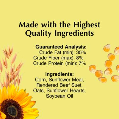 Show full view: C&S Sunflower Delight No Melt Suet Dough Bird Treats, 11.75-oz box, case of 12 slide 2 of 12