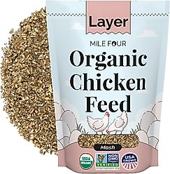 Mile Four Organic 16% Protein Mash Layer Chicken & Duck Feed, 2-lb bag