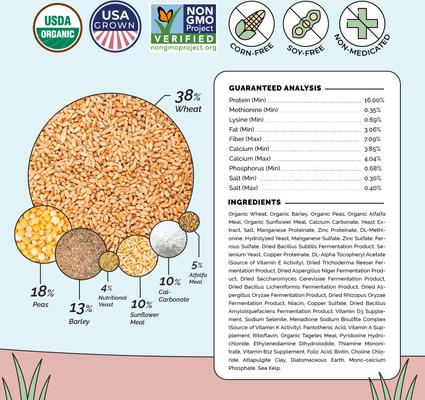 Show full view: Mile Four Organic 16% Protein Mash Layer Chicken & Duck Feed, 23-lb bag slide 5 of 10