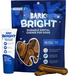 BARK Bright Durable Dental Kit: Small Mint Flavored Dental Dog Treats + Chicken & Thyme Flavored Dog Dental Gel, 15 count, 1.9-oz gel