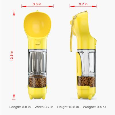Show full view: HANAMYA 3-in-1 Water Dispenser, Food Container & Waste Bag Holder Dog Travel Bottle, Yellow, 10-oz bottle slide 9 of 9