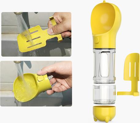 Show full view: HANAMYA 3-in-1 Water Dispenser, Food Container & Waste Bag Holder Dog Travel Bottle, Yellow, 10-oz bottle slide 8 of 9