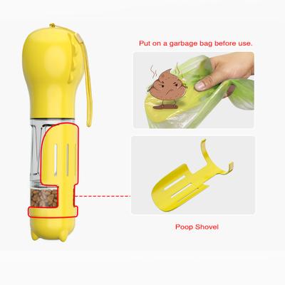 Show full view: HANAMYA 3-in-1 Water Dispenser, Food Container & Waste Bag Holder Dog Travel Bottle, Yellow, 10-oz bottle slide 6 of 9