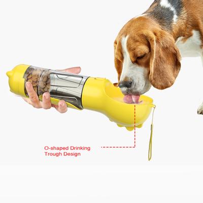 Show full view: HANAMYA 3-in-1 Water Dispenser, Food Container & Waste Bag Holder Dog Travel Bottle, Yellow, 10-oz bottle slide 4 of 9