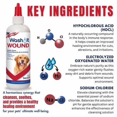 Show full view: Seal It Wash It Wound Wash for Dogs & Cats, 4-fl oz bottle slide 3 of 7
