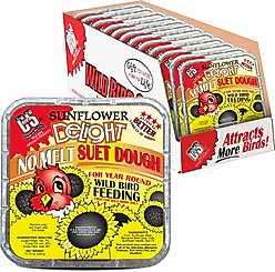 C&S Sunflower Delight No Melt Suet Dough Bird Treats, 11.75-oz box, case of 12