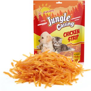 Jungle Calling Mini Chicken Strips for Dog & Cat Training Treats, 10.6-oz bag