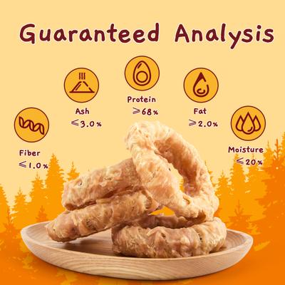 Show full view: Jungle Calling Chicken Wrapped Beef Tendon Ring Dog Chew, 10,6-oz bag slide 5 of 12