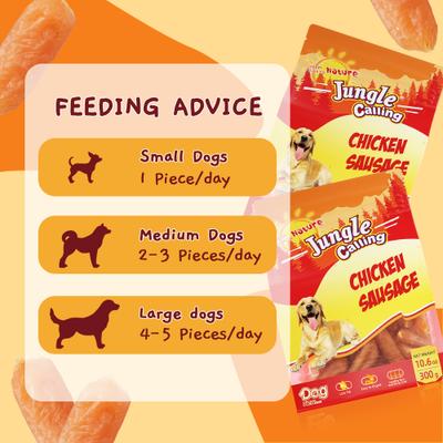 Show full view: Jungle Calling Chicken Sausage Grain-Free & High-Protein Dog Treats, 10.6-oz bag slide 6 of 12