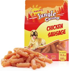 Jungle Calling Chicken Sausage Grain-Free & High-Protein Dog Treats, 10.6-oz bag