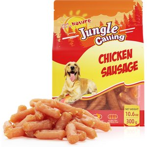 Jungle Calling Chicken Sausage Grain-Free & High-Protein Dog Treats, 10.6-oz bag