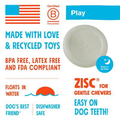Show full view: West Paw Zogoflex Glow Zisc Flying Disc Dog Toy, Large slide 5 of 8