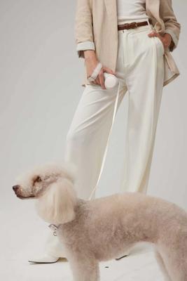 Show full view: Maison FurRéal ChocoLéash Ultra Lightweight Retractable Dog Leash, Cashmere Beige, 9-ft long, 1.75-in wide slide 8 of 11